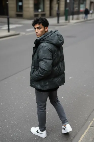 Geaca barbati groasa de iarna, neagra 2602