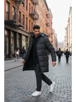 Geaca barbati groasa de iarna, neagra 3407
