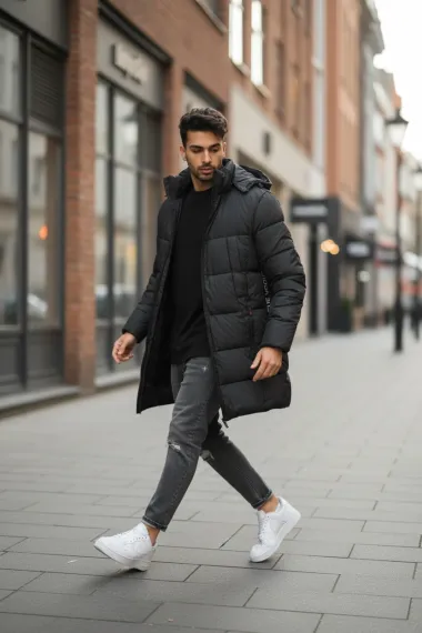 Geaca barbati groasa de iarna, neagra 3407