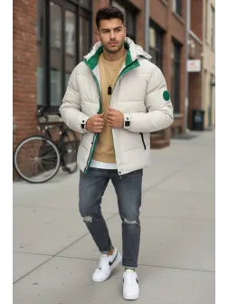 Geaca barbati groasa de iarna, bej 4400