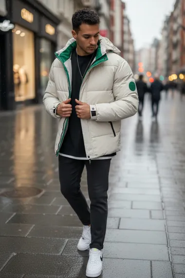 Geaca barbati groasa de iarna, bej 4400