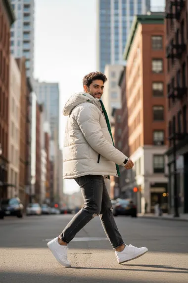 Geaca barbati groasa de iarna, bej 4400