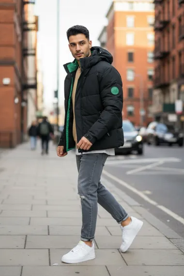 Geaca barbati groasa de iarna, neagra 4400