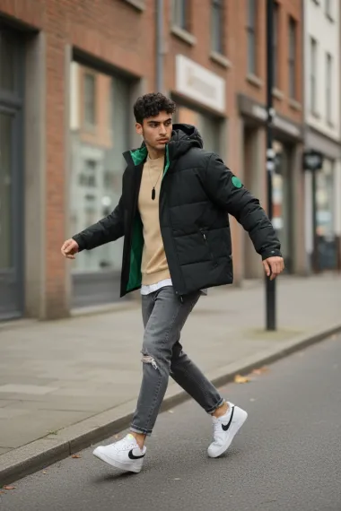 Geaca barbati groasa de iarna, neagra 4400