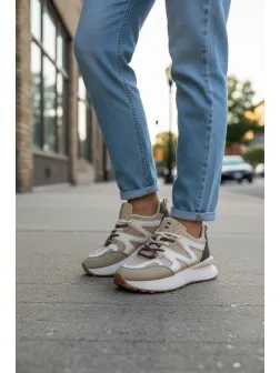 Adidasi dama casual bej cu maro, R01