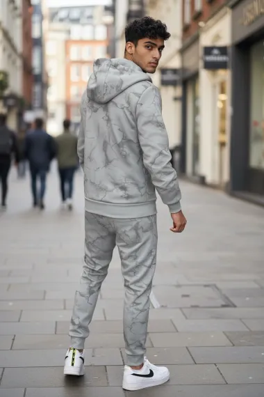 Trening barbati slim fit gri, Pantaloni + Hanorac RM35 46-2.1