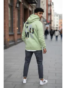 Hanorac barbati slim fit, verde, vatuit S100 33-3.1