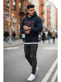 Hanorac barbati slim fit, bleumarin, vatuit S110 90-2.3