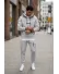 Trening barbati slim fit gri, Pantaloni + Hanorac 5025 102-2