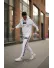 Trening barbati slim fit alb, Pantaloni + Hanorac 5041 i15-4.2