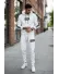 Trening barbati slim fit alb, Pantaloni + Hanorac 5041 i15-4.2