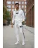 Trening barbati slim fit alb, Pantaloni + Hanorac 5041 i15-4.2