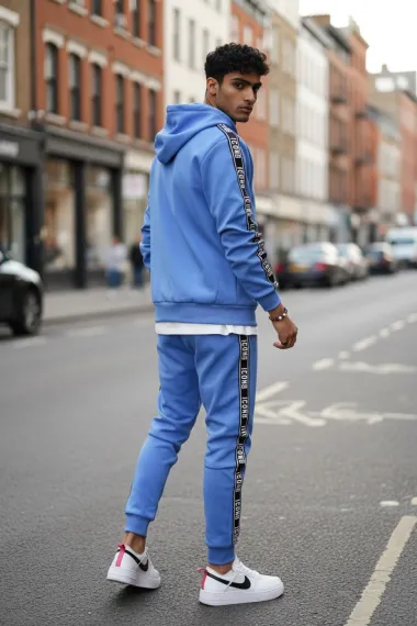 Trening barbati slim fit albastru, Pantaloni + Hanorac 5041 i11-5.3