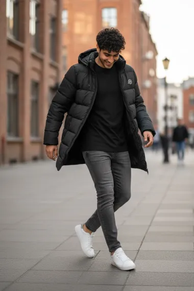 Geaca barbati de iarna neagra A26