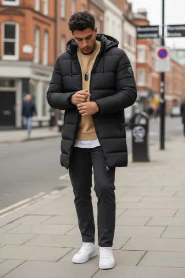 Geaca barbati de iarna neagra A26