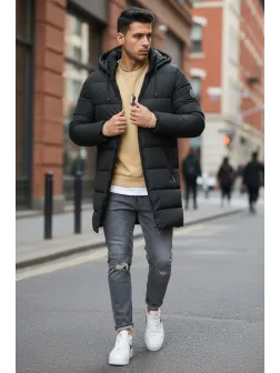 Geaca barbati de iarna neagra A26