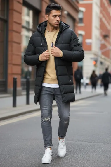 Geaca barbati de iarna neagra A26