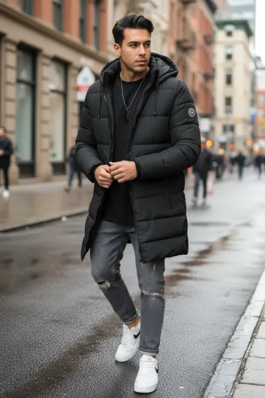 Geaca barbati de iarna neagra A26