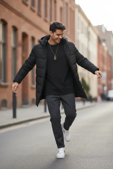 Geaca barbati de iarna neagra A26