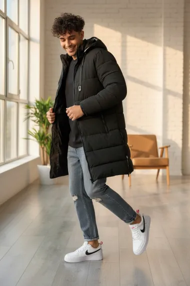 Geaca barbati de iarna neagra A72