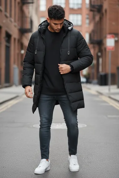 Geaca barbati de iarna neagra A72