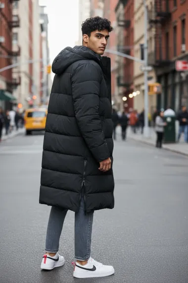 Geaca barbati de iarna neagra A72