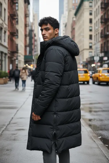 Geaca barbati de iarna neagra A72