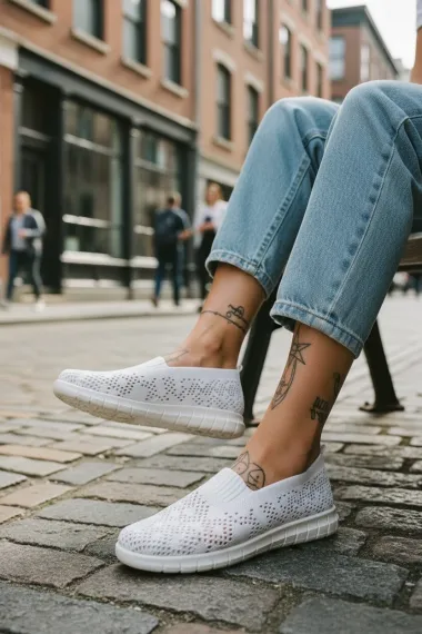 Espadrile dama casual albe CL01 T55-3