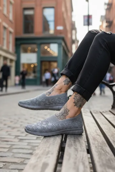 Espadrile dama casual gri CL01. T54-2
