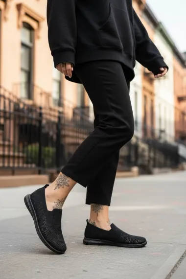 Espadrile dama casual negre CL01 T54-3