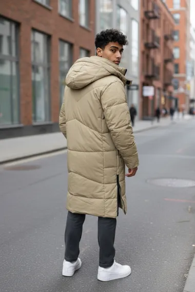 Geaca barbati groasa de iarna, bej M25