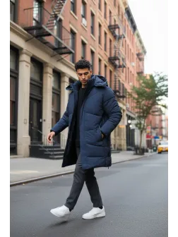 Geaca barbati groasa de iarna, bleumarin M25