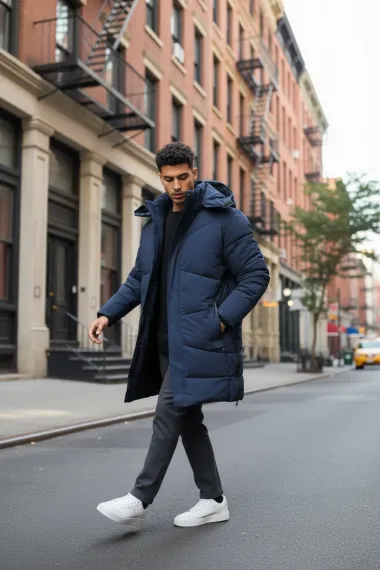 Geaca barbati groasa de iarna, bleumarin M25