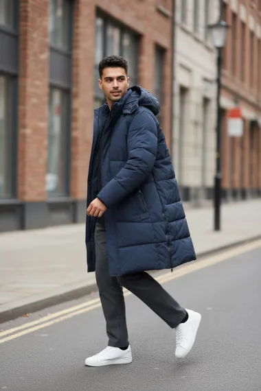 Geaca barbati groasa de iarna, bleumarin M25