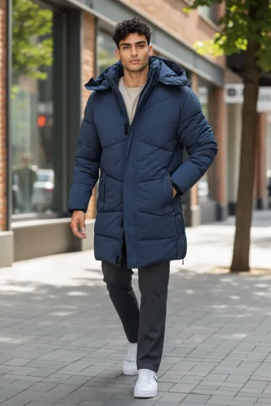Geaca barbati groasa de iarna, bleumarin M25