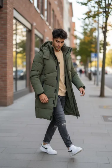 Geaca barbati groasa de iarna, kaki M25