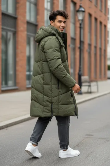 Geaca barbati groasa de iarna, kaki M25