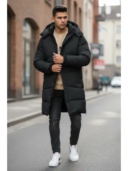 Geaca barbati groasa de iarna, neagra M25 N9-2