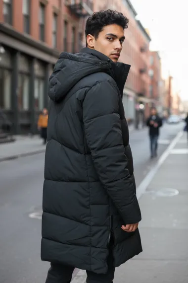 Geaca barbati groasa de iarna, neagra M25 N9-2