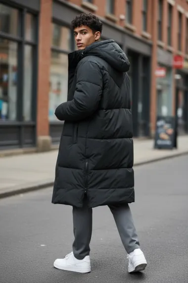 Geaca barbati groasa de iarna, neagra M25 N9-2