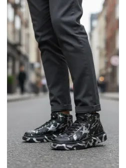 Adidasi barbati casual, negri cu gri 6617