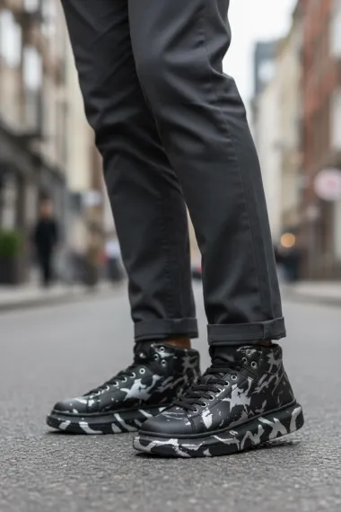 Adidasi barbati casual, negri cu gri 6617