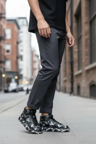 Adidasi barbati casual, negri cu gri 6617