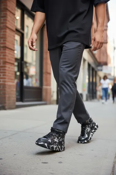 Adidasi barbati casual, negri cu gri 6617