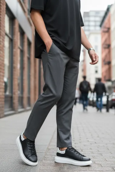 Adidasi barbati casual, negri cu alb 6626