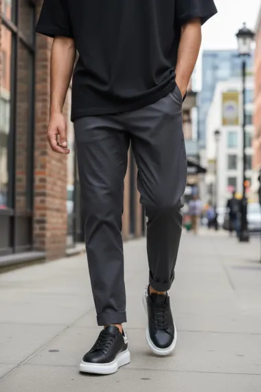 Adidasi barbati casual, negri cu alb 6626