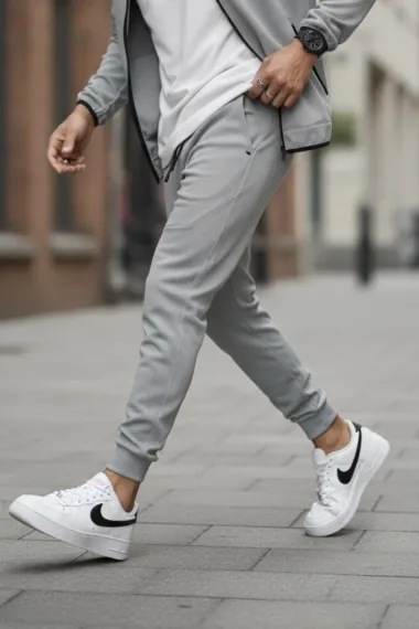 Trening barbati slim fit gri, Pantaloni + Hanorac RM09 D2-5.4