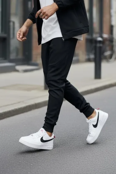 Trening barbati slim fit negru, Pantaloni + Hanorac RM09 i8 3-3