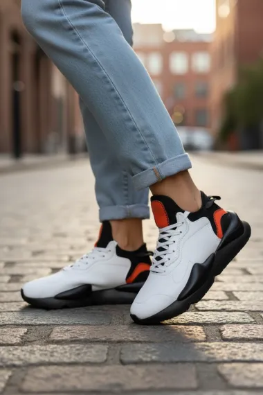 Adidasi dama albi cu negru, casual , inalti, H9