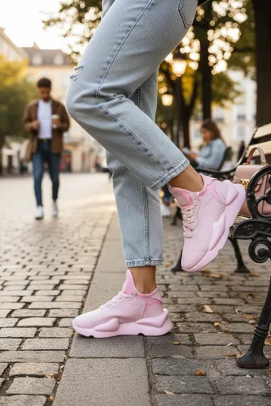 Adidasi dama roz casual , inalti, H9